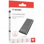 SSD extern portabil Verbatim TurboMetal, 1TB, USB-C 4, dimensiuni: 105.8 x 55 x 18.1 mm, greutate: 150g, Gri 12 - lerato.ro