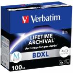 Set 5 bucati Verbatim BD-XL M-Disc, 100GB, Viteza 4x, Silver 2 - lerato.ro