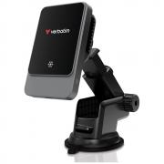 Suport auto magnetic Verbatim Drive, Dashboard / Windshield / Air Vent Mount, Incarcare Wireless 15W, Negru / Argintiu