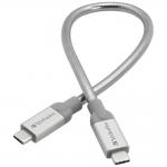 Cablu din otel pentru incarcare si transfer de date Verbatim, 2x USB-C, 3A, 10 Gbps, 0.3m, Silver 2 - lerato.ro