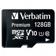 Card de memorie Verbatim V10 microSDXC, Clasa viteza 10, Adaptor SD, 128GB, Negru