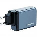 Incarcator retea Verbatim GNC-100, 100W, 3A, 3xUSB-C, 1xUSB-A, Gri 3 - lerato.ro