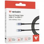 Cablu pentru incarcare si transfer de date Verbatim Sync and Charge, 2x USB-C, 60W, 1.2m, Negru 6 - lerato.ro