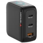 Incarcator retea Verbatim Mini GaN, 1xUSB-A, 2xUSB-C, 100W, Quick Charging, Negru 2 - lerato.ro