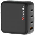 Incarcator retea Verbatim Mini GaN, 1xUSB-A, 3xUSB-C, 140W, Quick Charging, Negru 3 - lerato.ro
