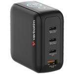 Incarcator retea Verbatim Mini GaN, 1xUSB-A, 3xUSB-C, 140W, Quick Charging, Negru 2 - lerato.ro