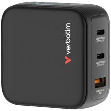 Incarcator retea Verbatim Mini GaN, 1xUSB-A, 2xUSB-C, 65W, Quick Charging, Negru