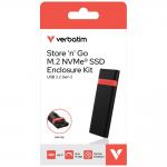 Rack extern Verbatim Store n Go, SSD M.2 NVMe, 10Gbps, Interfata USB-C 3.2, Negru 8 - lerato.ro
