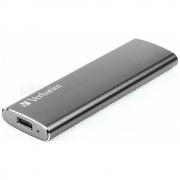 SSD extern portabil Verbatim Vx500, 240GB, USB-C, dimensiuni: 92 × 29 × 9 mm, greutate: 29g, Gri
