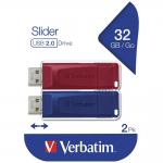 Set 2 memorii USB Verbatim Slider, 32GB, USB 2.0, Albastru/Rosu 12 - lerato.ro