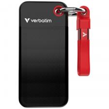 SSD extern portabil Verbatim cu breloc, 256GB, USB-C 3.2, 96.1 x 45.1 x 10 mm, 10Gb/s, Negru/Rosu