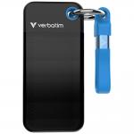 SSD extern portabil Verbatim cu breloc, 256GB, USB-C 3.2, 96.1 x 45.1 x 10 mm, 10Gb/s, Negru/Albastru 2 - lerato.ro