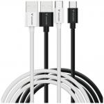 Set 2 cabluri pentru incarcare si transfer de date Verbatim Sync & Charge, USB-A la USB-C, 18W, 480 Mbps, 1m, Alb / Negru 2 - lerato.ro
