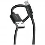 Set 2 cabluri pentru incarcare si transfer de date Verbatim Sync & Charge, USB-A la USB-C, 18W, 480 Mbps, 1m, Alb / Negru 3 - lerato.ro
