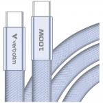 Cablu pentru incarcare si transfer de date Verbatim Sync & Charge SoftTouch, 2x USB-C, 100W, 1.2m, Violet 3 - lerato.ro