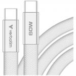 Cablu pentru incarcare si transfer de date Verbatim Sync & Charge SoftTouch, 2x USB-C, 60W, 1.2m, Alb 3 - lerato.ro