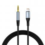 Adaptor audio Vipfan L05, Lightning la Jack 3.5mm tata, Lungime 1m, Negru / Gri 2 - lerato.ro
