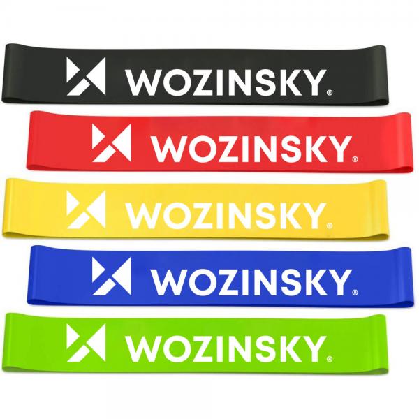 Set 5 benzi elastice Wozinsky WRBS5-01, Latex, Husa inclusa, Multicolor