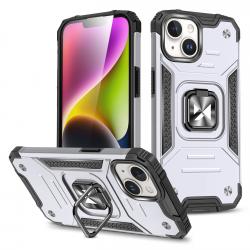 Carcasa Wozinsky Ring Armor compatibila cu iPhone 15 Plus, Functie magnetica, Silver