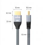 Cablu video Wozinsky WHDMI-20, HDMI tata - HDMI tata, 8K, 60Hz, 2m, Argintiu 9 - lerato.ro