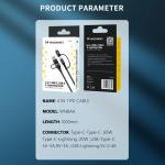 Cablu pentru incarcare si transfer de date Wozinsky WNBAA 4 in 1, 2x USB-C, 1x USB, 1x Lightning, 60W, 1m, Negru 3 - lerato.ro