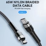 Cablu pentru incarcare si transfer de date Wozinsky WNBCC2, 2x USB-C, 65W, 2m, Negru 3 - lerato.ro