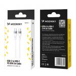 Cablu pentru incarcare si transfer de date Wozinsky WSTCC2, 2x USB-C, 65W, 2m, Alb 6 - lerato.ro