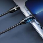 Cablu pentru incarcare si transfer de date Wozinsky WUCLC2, USB-C/Lightning, 36W, 2m, Negru 4 - lerato.ro