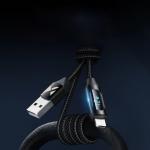 Cablu pentru incarcare si transfer de date Wozinsky WUALC2, USB/Lightning, LED, 2.4A, 2m, Negru 6 - lerato.ro