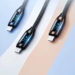 Cablu pentru incarcare si transfer de date Wozinsky WUALC2, USB/Lightning, LED, 2.4A, 2m, Negru 5 - lerato.ro