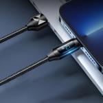 Cablu pentru incarcare si transfer de date Wozinsky WUALC2, USB/Lightning, LED, 2.4A, 2m, Negru 3 - lerato.ro