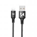 Cablu pentru incarcare si transfer de date Wozinsky WUC-L1B, USB/Lightning, 2.4A, 1m, Negru 2 - lerato.ro
