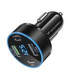 Incarcator auto Wozinsky WDCCB, 2x USB si 2x USB-C, Display, 50W, Negru 8 - lerato.ro