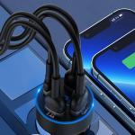 Incarcator auto Wozinsky WDCCB, 2x USB si 2x USB-C, Display, 50W, Negru 5 - lerato.ro