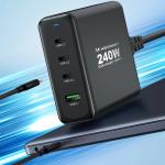Incarcator retea Wozinsky WGCSB, USB si 3x USB-C, 240W, Negru 15 - lerato.ro