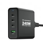 Incarcator retea Wozinsky WGCSB, USB si 3x USB-C, 240W, Negru 11 - lerato.ro
