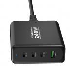 Incarcator retea Wozinsky WGCSB, USB si 3x USB-C, 240W, Negru 9 - lerato.ro
