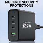 Incarcator retea Wozinsky WGCSB, USB si 3x USB-C, 240W, Negru 8 - lerato.ro