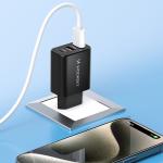 Incarcator retea Wozinsky CWCUCB, USB-C si 2x USB, 30W, Negru 4 - lerato.ro