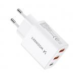 Incarcator retea Wozinsky CWCUCW, USB-C si 2x USB, 30W, Alb 8 - lerato.ro