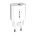 Incarcator retea Wozinsky WGWCW, USB/USB-C, 20W, Alb 10 - lerato.ro