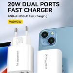 Incarcator retea Wozinsky WGWCW, USB/USB-C, 20W, Alb 4 - lerato.ro