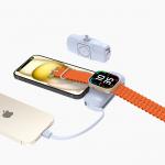 Baterie externa Wozinsky WF16-YLS 5000mAh, 15W, 1x Lightning, 2x USB-C, Incarcator Apple Watch, Albastru 9 - lerato.ro