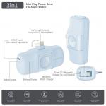 Baterie externa Wozinsky WF16-YLS 5000mAh, 15W, 1x Lightning, 2x USB-C, Incarcator Apple Watch, Albastru 11 - lerato.ro