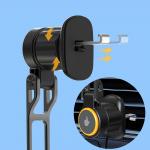 Suport auto cu MagSafe Wozinsky WCT5-6S2Y, Air Vent Mount, Rotire 360 grade, Incarcare Wireless 15W, Negru 8 - lerato.ro