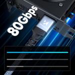 Cablu video Wozinsky WPS-16AYL1S DisplayPort tata - DisplayPort tata, 16K / 60Hz, 8K / 120Hz, HDR / HDCP / DSC, 3D, 80Gbps, 2m, Negru 9 - lerato.ro