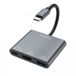 Hub multifunctional 3in1 Wozinsky WHCH-01 USB-C la USB-C / USB 3.2 / HDMI, 100W, 4k, 30Hz, 10 Gb/s, Gri 2 - lerato.ro
