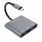 Hub multifunctional 3in1 Wozinsky WHCH-01 USB-C la USB-C / USB 3.2 / HDMI, 100W, 4k, 30Hz, 10 Gb/s, Gri 3 - lerato.ro