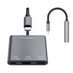 Hub multifunctional 3in1 Wozinsky WHCH-01 USB-C la USB-C / USB 3.2 / HDMI, 100W, 4k, 30Hz, 10 Gb/s, Gri 5 - lerato.ro