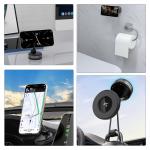 Suport auto Wozinsky WUSM-01, Windshield / Dashboard Mount, Compatibil MagSafe, Rotire 360 grade, Negru 11 - lerato.ro